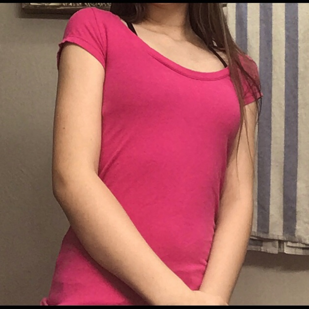 Pink open top shirt